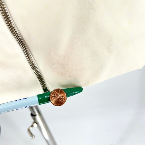 Vertigo Paris Cream Hooded Zip Front Utility Rain Coat Jacket - Picture 8 of 9